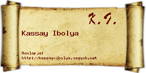 Kassay Ibolya névjegykártya