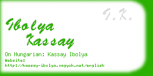 ibolya kassay business card